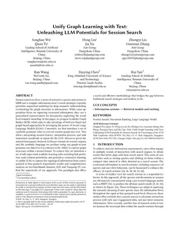Unify Graph Learning with Text: Unleashing LLM Potentials for Session Search