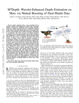 M3Depth: Wavelet-Enhanced Depth Estimation on Mars via Mutual Boosting of Dual-Modal Data