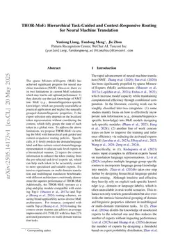 THOR-MoE: Hierarchical Task-Guided and Context-Responsive Routing for Neural Machine Translation