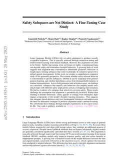 Safety Subspaces are Not Linearly Distinct: A Fine-Tuning Case Study
