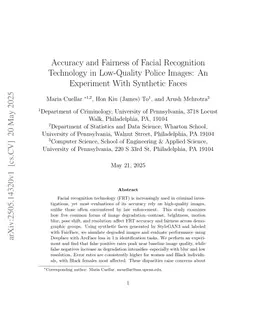 Accuracy and Fairness of Facial Recognition Technology in Low-Quality Police Images: An Experiment With Synthetic Faces