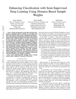 Enhancing Classification with Semi-Supervised Deep Learning Using Distance-Based Sample Weights