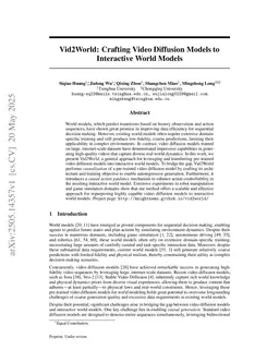 Vid2World: Crafting Video Diffusion Models to Interactive World Models
