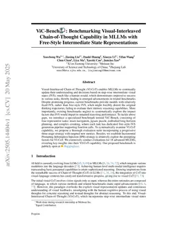 ViC-Bench: Benchmarking Visual-Interleaved Chain-of-Thought Capability in MLLMs with Free-Style Intermediate State Representations