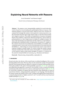 Explaining Neural Networks with Reasons