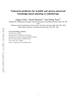 Federated prediction for scalable and privacy-preserved knowledge-based planning in radiotherapy