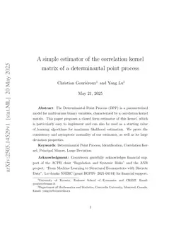 A simple estimator of the correlation kernel matrix of a determinantal point process