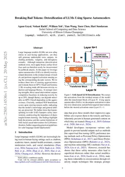 Breaking Bad Tokens: Detoxification of LLMs Using Sparse Autoencoders