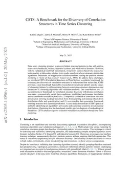 CSTS: A Benchmark for the Discovery of Correlation Structures in Time Series Clustering