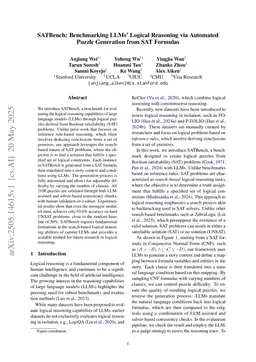 SATBench: Benchmarking LLMs' Logical Reasoning via Automated Puzzle Generation from SAT Formulas