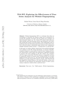 TSA-WF: Exploring the Effectiveness of Time Series Analysis for Website Fingerprinting