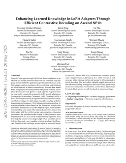 Enhancing Learned Knowledge in LoRA Adapters Through Efficient Contrastive Decoding on Ascend NPUs
