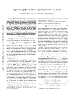 Sequential QCQP for Bilevel Optimization with Line Search