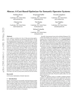 Abacus: A Cost-Based Optimizer for Semantic Operator Systems