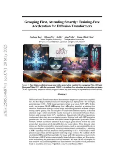 Grouping First, Attending Smartly: Training-Free Acceleration for Diffusion Transformers