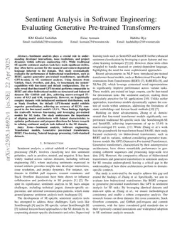Sentiment Analysis in Software Engineering: Evaluating Generative Pre-trained Transformers