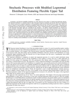 Stochastic Processes with Modified Lognormal Distribution Featuring Flexible Upper Tail