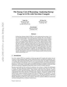 The Energy Cost of Reasoning: Analyzing Energy Usage in LLMs with Test-time Compute