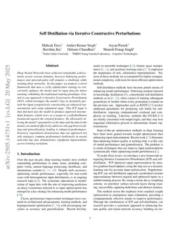 Self Distillation via Iterative Constructive Perturbations
