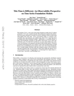 This Time is Different: An Observability Perspective on Time Series Foundation Models