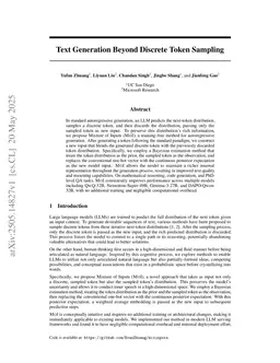 Text Generation Beyond Discrete Token Sampling