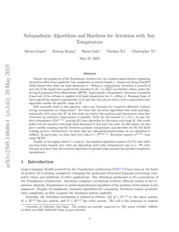 Subquadratic Algorithms and Hardness for Attention with Any Temperature