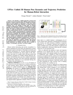 UPTor: Unified 3D Human Pose Dynamics and Trajectory Prediction for Human-Robot Interaction