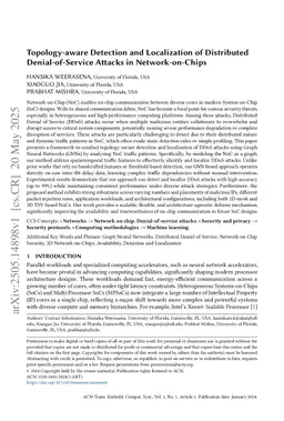 Topology-aware Detection and Localization of Distributed Denial-of-Service Attacks in Network-on-Chips