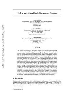Unlearning Algorithmic Biases over Graphs