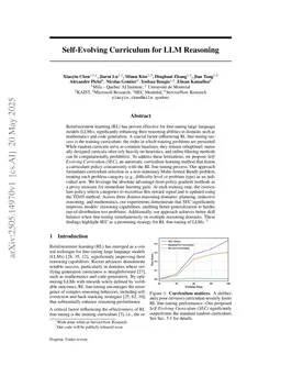 Self-Evolving Curriculum for LLM Reasoning