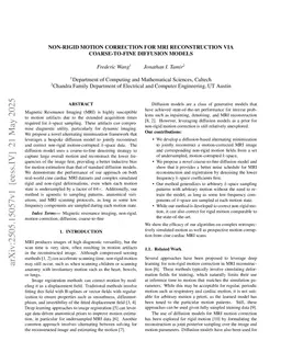 Non-rigid Motion Correction for MRI Reconstruction via Coarse-To-Fine Diffusion Models