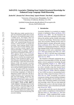 Self-GIVE: Associative Thinking from Limited Structured Knowledge for Enhanced Large Language Model Reasoning