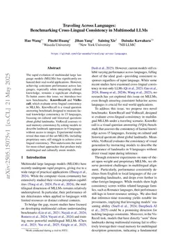 Traveling Across Languages: Benchmarking Cross-Lingual Consistency in Multimodal LLMs