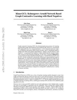Khan-GCL: Kolmogorov-Arnold Network Based Graph Contrastive Learning with Hard Negatives
