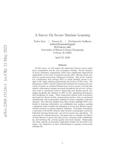 A Survey On Secure Machine Learning