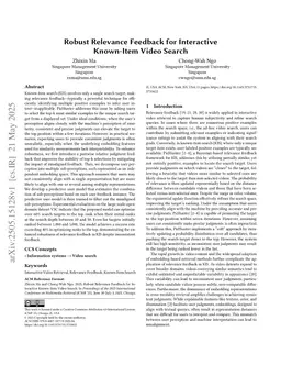 Robust Relevance Feedback for Interactive Known-Item Video Search