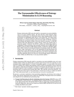 The Unreasonable Effectiveness of Entropy Minimization in LLM Reasoning