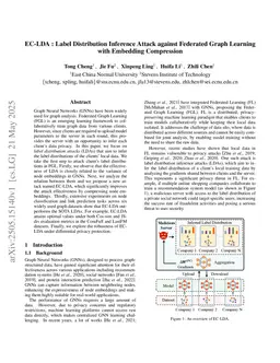 EC-LDA : Label Distribution Inference Attack against Federated Graph Learning with Embedding Compression