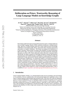 Deliberation on Priors: Trustworthy Reasoning of Large Language Models on Knowledge Graphs