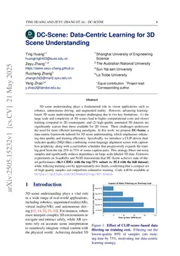 DC-Scene: Data-Centric Learning for 3D Scene Understanding