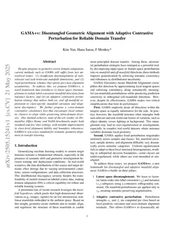 Disentangled Geometric Alignment with Adaptive Contrastive Perturbation for Reliable Domain Transfer