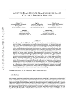 Adaptive Plan-Execute Framework for Smart Contract Security Auditing