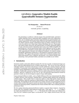 gen2seg: Generative Models Enable Generalizable Instance Segmentation