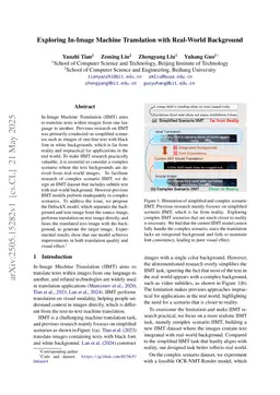 Exploring In-Image Machine Translation with Real-World Background