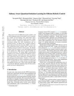 Saliency-Aware Quantized Imitation Learning for Efficient Robotic Control