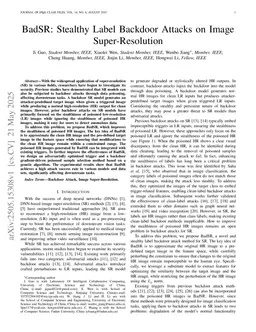 BadSR: Stealthy Label Backdoor Attacks on Image Super-Resolution