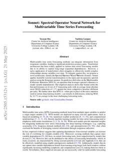 Sonnet: Spectral Operator Neural Network for Multivariable Time Series Forecasting