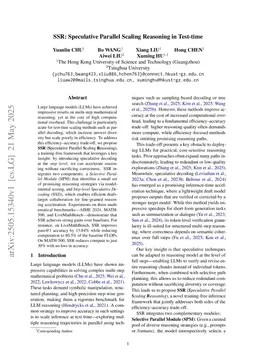 SSR: Speculative Parallel Scaling Reasoning in Test-time