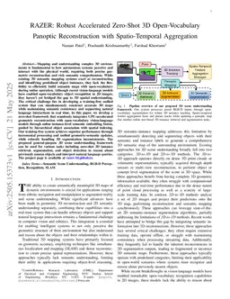 RAZER: Robust Accelerated Zero-Shot 3D Open-Vocabulary Panoptic Reconstruction with Spatio-Temporal Aggregation