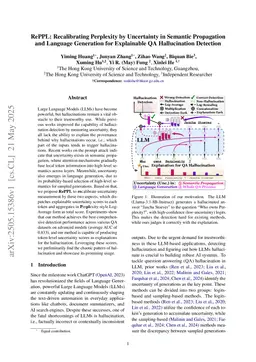 RePPL: Recalibrating Perplexity by Uncertainty in Semantic Propagation and Language Generation for Explainable QA Hallucination Detection